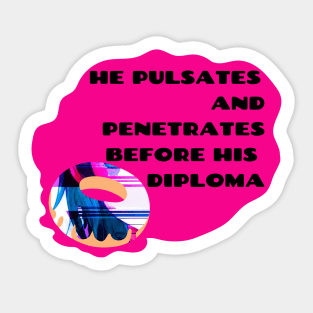 PULSATES Funny Bad Translation Glitch Art Sticker